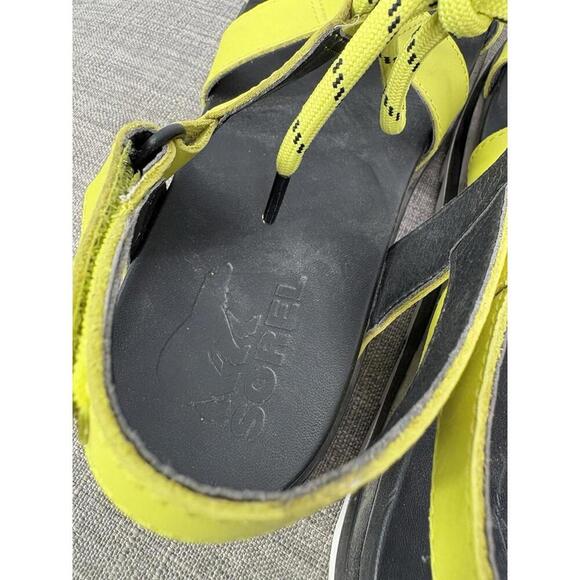 Sorel Sandals Womens Size 7.5 Neon Yellow Roaming Lace Gladiator Kidcore - Picture 4 of 9
